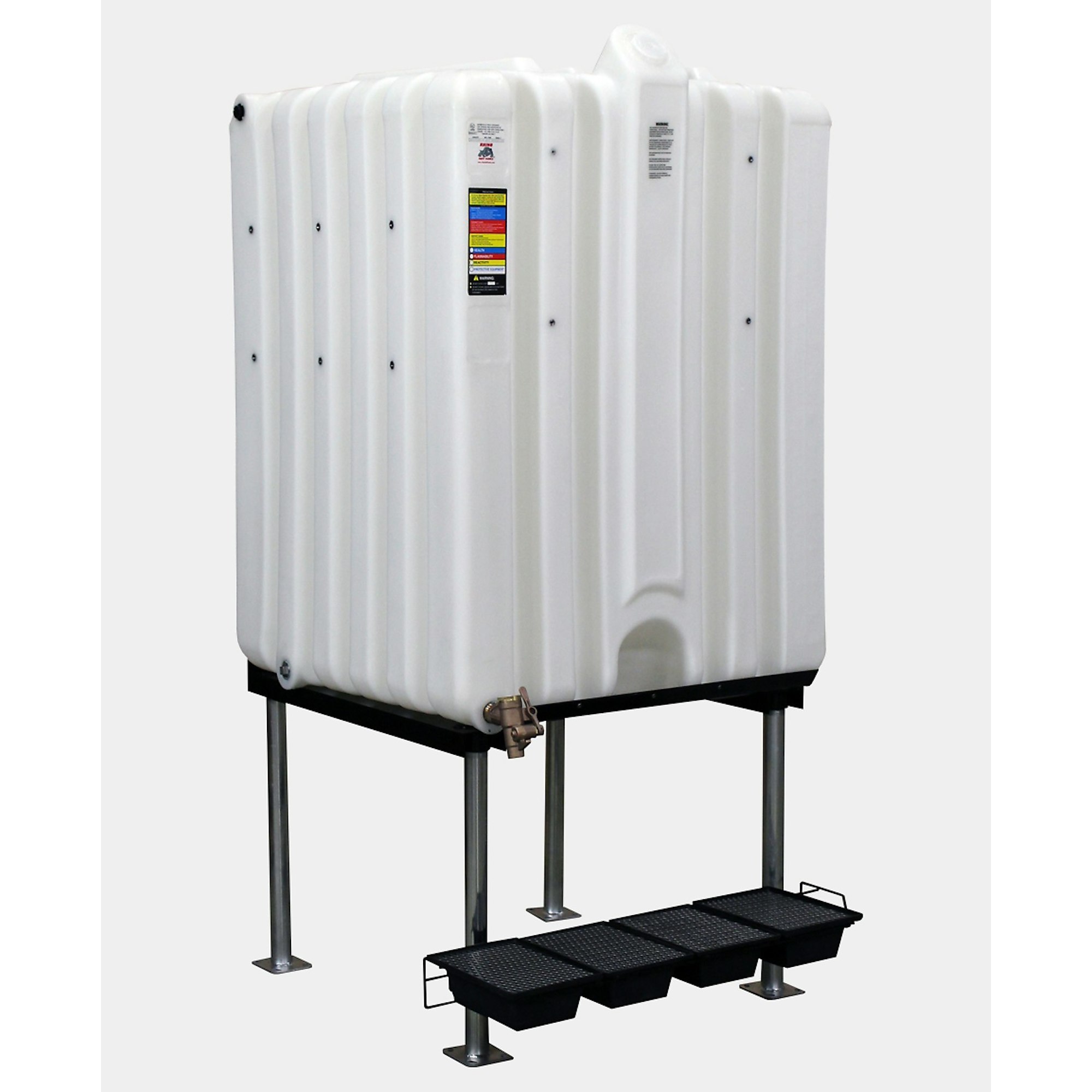 Rhino Tuff Tanks Complete Gravity Feed System - 225 Gal. Capacity, Roto-Molded Stackable Tanks, Model# RTT-6400